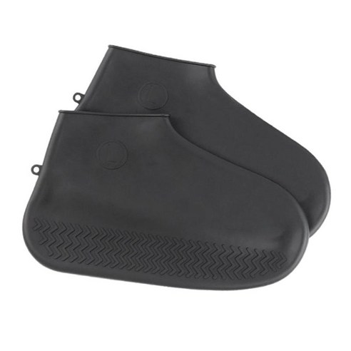 남성 여성 실리콘 안티 슬립 재사용 가능한 방수 신발 보호기 커버 블랙