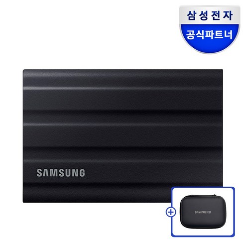 삼성전자 삼성 공식인증 포터블 외장SSD T7 실드 +가죽파우치 Z2, 4TB, 블랙