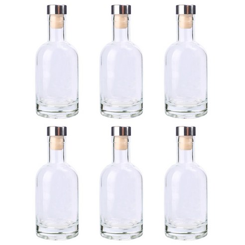 가인글로벌 위스키200 유리병 주류병 더치병 담금주 술병, T형마개(실버), 6개, 200ml