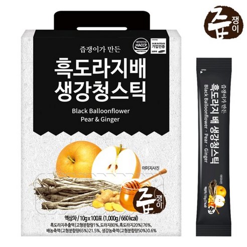 흑도라지 배 생강 청 스틱 100포, 1000g, 1개