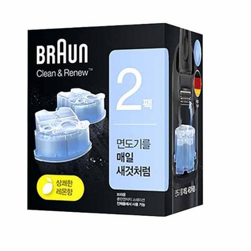 BRAUN 클린 앤 리뉴 면도기 세정액 CCR 2개입