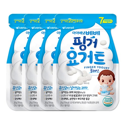 아이배냇 베베 핑거 요거트 20g, 플레인, 4개