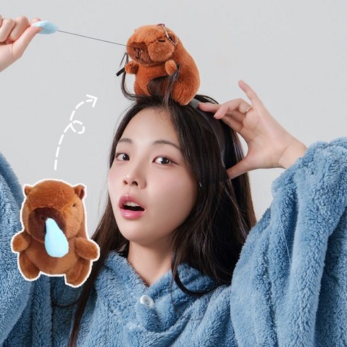 말랑마쥬 인싸템 캐릭터 파티 머리띠, 1개, 카피바라_콧물2