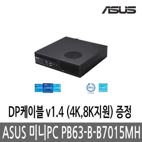 ASUS MiniPC PB63-B-B7015MH/Intel i7-13700내장 /4K 디스플레이/WIFI/블루투스/게이밍마우스 증정/밀리터리 등급/벽걸이포함