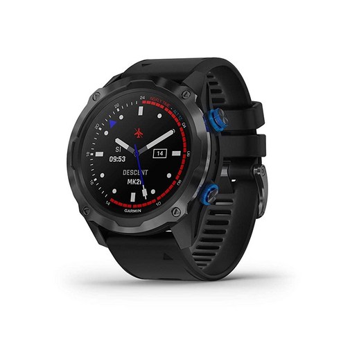 Garmin Descent Mk2i 시계 스타일 다이브 컴퓨터 공기 통합 멀티스포츠 트레이닝/스마트 기능 티타늄 및 블랙 밴드