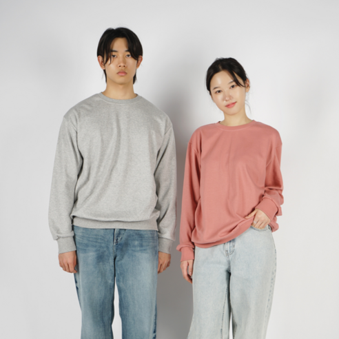 커플라 국산 남녀공용 커플 무지 맨투맨