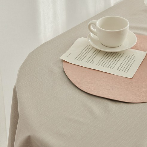 리빙공감 모던 가죽 방수 무지 테이블보 식탁보, 아이보리, 4인용와이드(180cm*140cm), 1개