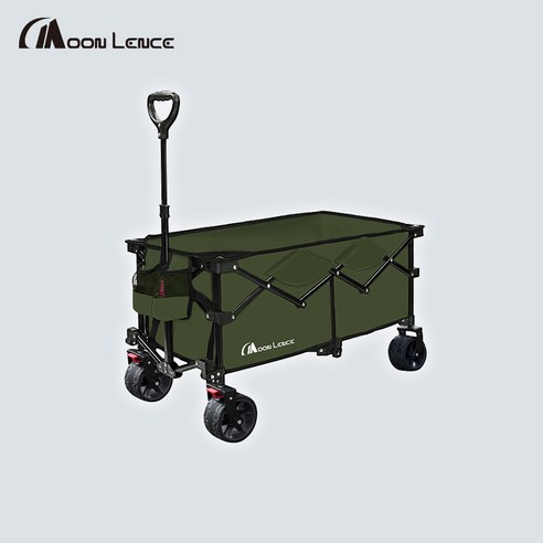 Moon Lence 아웃도어 캠핑 폴딩 웨건 135L (큰바퀴 브레이크 포함), 1개, 그린