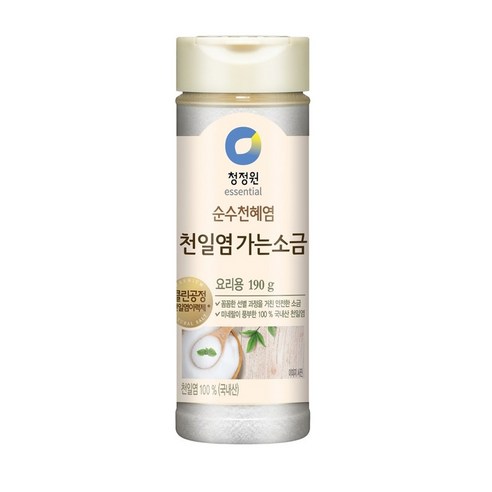대상 청정원 신안섬보배100% 천일염 가는소금 190G 소금, 1개