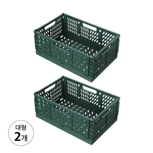 풀템 접이식 다용도 정리함 폴딩박스, 딥그린, 2개