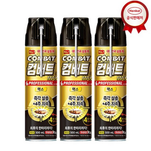 컴배트 맥스 바퀴 에어졸, 500ml, 3개