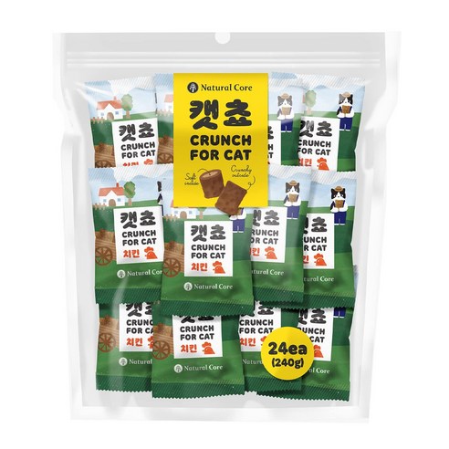 네츄럴코어 대용량 고양이 간식 – 치킨맛, 240g, 1팩