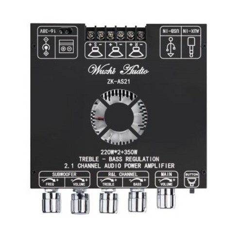 서브우퍼 블루투스5.1 2.1채널 220W X2 미니앰프 소형증폭기 오디오사운드음향 마이크스피커 AUX방송용엠프