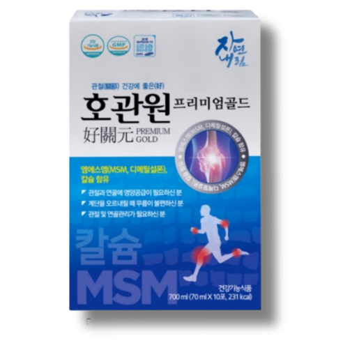 호관원 프리미엄골드 MSM 관절 연골 영양제 60포, 700ml, 6박스