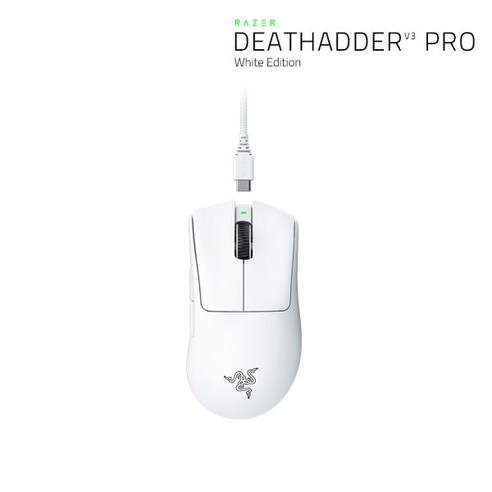 레이저 DeathAdder V3 Pro 무선 마우스, 화이트, RZ01-04630200-R3A1/화이트