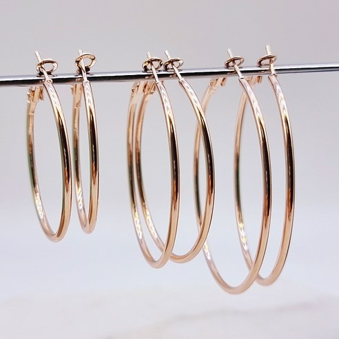 써지컬스틸 원터치 링귀걸이 베이직 링귀걸이[3cm 4cm 5cm 6cm 7cm 8cm]