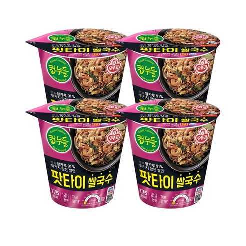 오뚜기 컵누들 팟타이 쌀국수 50g, 4개
