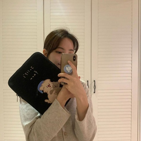 귀엽고 기능적인 테디+댕댕이 11인치 아이패드 갤럭시탭 파우치 케이스