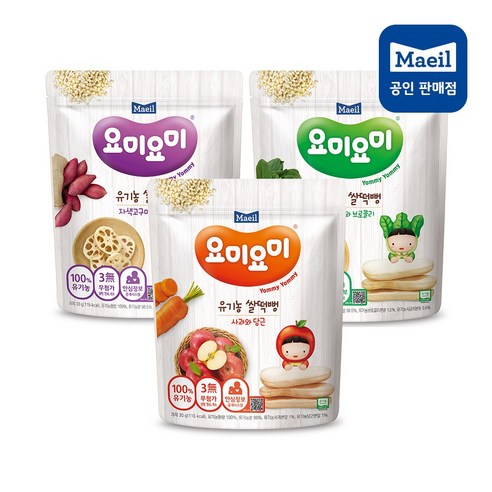 요미요미 유기농 쌀떡뻥 30g 5팩, 3가지 혼합 30g 5팩(랜덤발송), 1세트