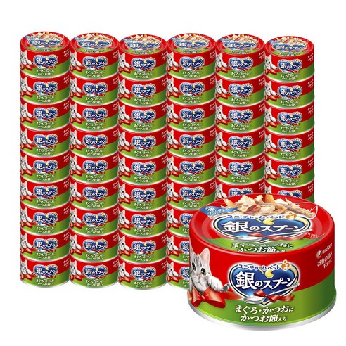 유니참 긴노스푼 고양이 간식캔 (참치&가다랑어포) 70g, 48개