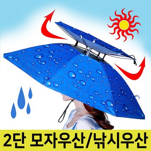 정직한모자 머리에 쓰는 우산모자 낚시모자 농사용모자 물방울 블루색상 그늘이 챙모자, 물방울퍼플