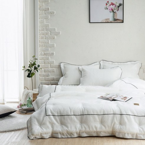 럭셔리 여름 수면을 위한 시어서커 이불세트