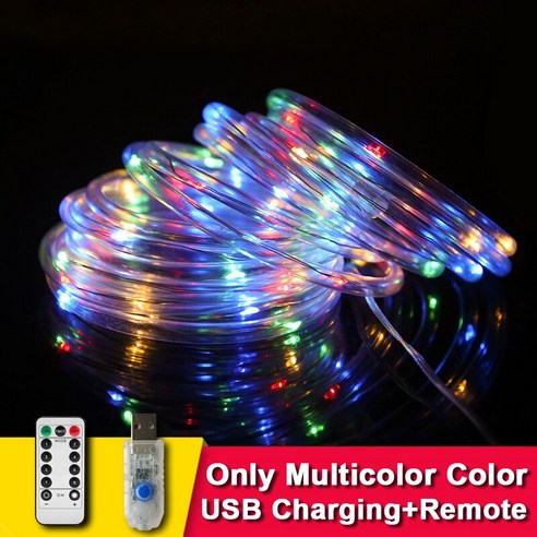 LED 태양열 정원 장식 램프 5M/10M/20M/30M/50M 방수 화환 조명 야채 정원 가구, 22m 200LEDs_Multicolor USB