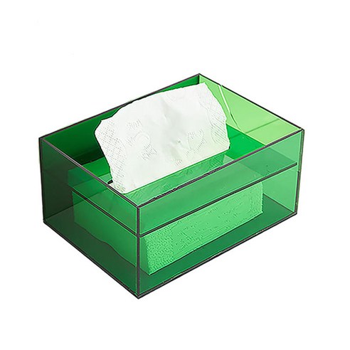페이셜 티슈 디스펜서 상자 현대 휴대용 장식 사각형 아크릴 티슈 상자 화장지 상자 침실 레스토랑 주방 홈, {"수건소재":"아크릴"}, 초록