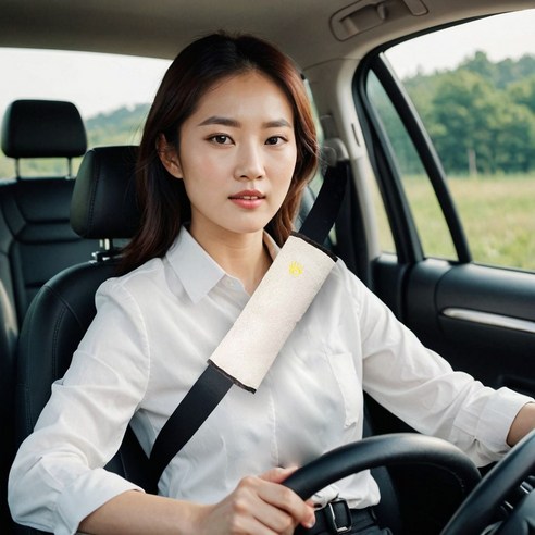 피프틴샵 쿠션 안전벨트 차량 커버 배게, 그레이, 2개
