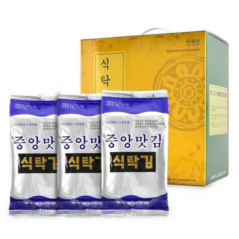 중앙맛김 보령 대천김 재래 식탁김 12g x 12봉/조미김/구운김, 12개