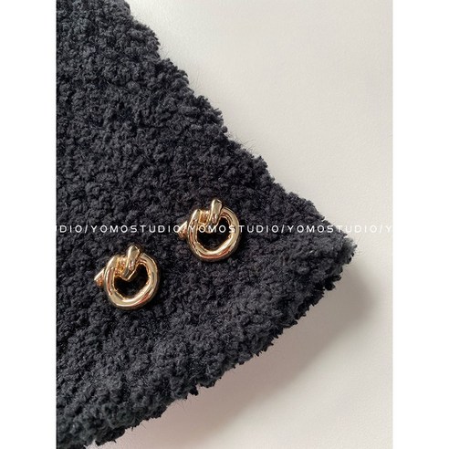 추운 스타일의 금속 장식 버튼 루프 매듭이있는 스웨터 코트 정장 버튼, 20mm[5알], 1#[동그라미 매듭 골드]