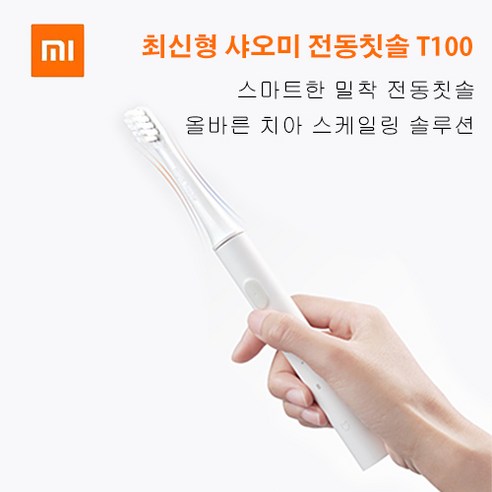 최신형 샤오미 전동칫솔 T100/호환용 칫솔모 리필 브러쉬 USB 충전식IPX7급방수, 샤오미 전동칫솔 T100