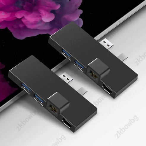 마이크로 소프트 서피스 프로 6 5 4 용 usb 3.1 허브 도킹 스테이션 도킹 스테이션 4K HDMI 호환 SD/TF RJ45 컨버터 어댑터, Black