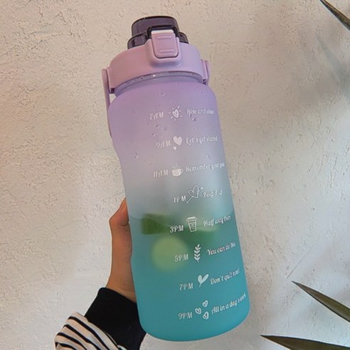 ANIASAI 여름 대용량 큐티 빨대 주전자 휴대용 플라스틱 컵 아이디어 물컵, 색깔10_2L   64OZ
