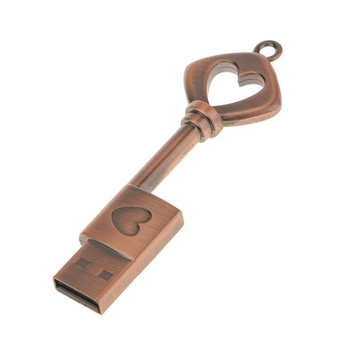 4 8 16 32G GB LOVE 하트 키 USB 플래시 메모리 스틱 펜 드라이브 스토리지 U 디스크 선물, 브라운, {"사이즈":"설명"}, 16GB