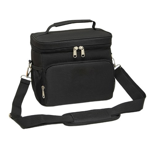 옥스포드 천 절연 가방 열 도시락 컨테이너 야외 하이킹 캠핑 피크닉 보관 핸드 가방, 검은 색