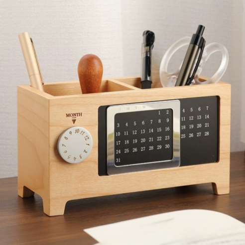 문고라니 원목 연필꽂이 볼펜꽂이 필기구정리함 연필통 pen holder, 1개, 라이트코바