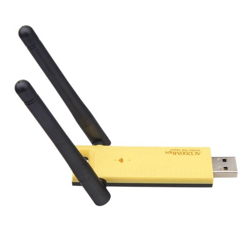 Retemporel 무선 Wifi 네트워크 카드 USB3.0 8812 듀얼 밴드 2.4G+5G 안테나 Ac1200M 기가비트 802.11Ac(여행용 포함), 1개, 블랙 & 옐로우