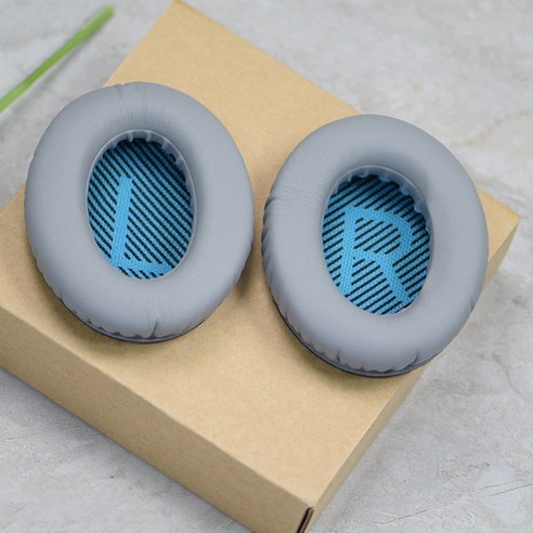 라온 보스 헤드폰 QC15 QC25 QC35 AE2 호환 이어패드 헤드셋 커버 쿠션 1쌍, 그레이패드+블루LR이어솜