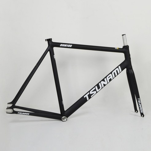 쓰나미 snm100 fixed gear frame 알루미늄 합금 single speed fixie bike 포함 헤드셋 seatposts clamps, 검은색, 58cm, 1개