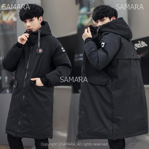Qterra SAMARA 빅사이즈 패딩 겨울롱패딩 남성 코트 후드 편한