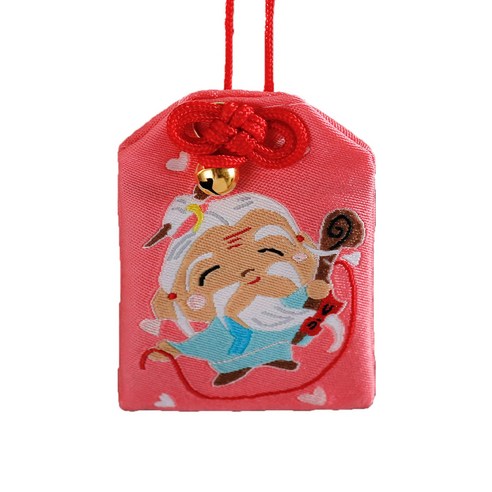 Omamori Lucky Amulet - Many Styles of Charms for Blessing Fortune/Wealth/Health/Education/Love/etc, Chinese God of Love-Light Red