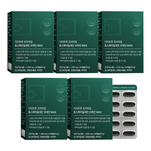 닥터트루 프리미엄 포스파티딜세린 브레인 MAX 기억 인지력 두 뇌 건강 영양제, 60정, 5개