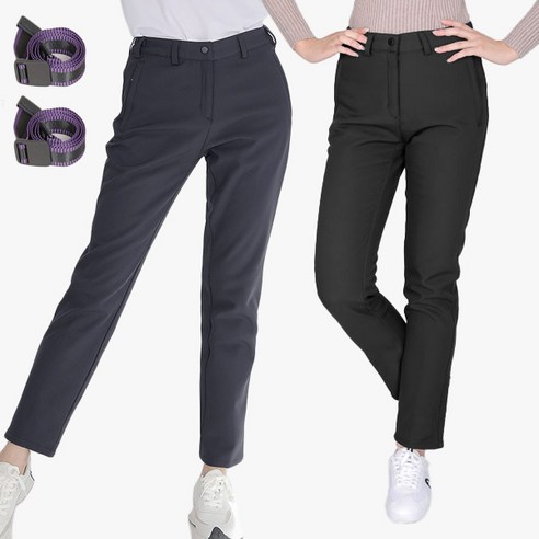 2장 겨울이야기 여성 기모 기본 벨트 바지