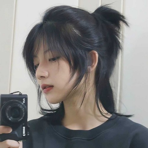 남자 장발 긴머리 가발 반머리 가발 아이돌헤어, 1개, 콜드브라운 (묶은스타일) + 5종세트
