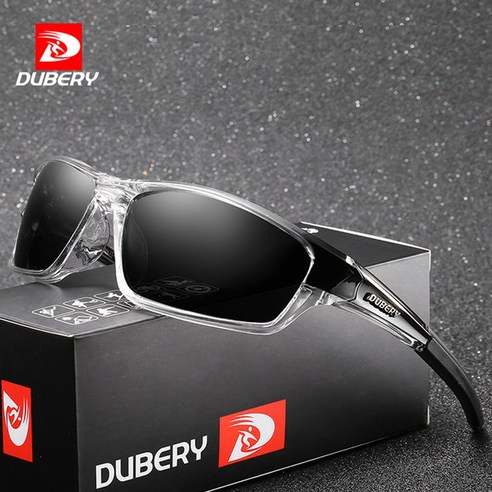 DUBERY D620 패션 편광 미러선글라스 라이딩 낚시 등산 자전거 남여공용, 1.black/black