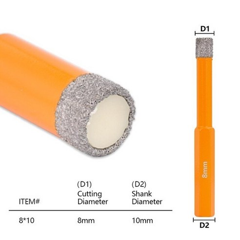 타일홀쏘 대리석 유리 벽 1pc 다이아몬드 드릴 비트 5 18mm 전동 공구 다이아몬드, 육각형, 오렌지 10x8mm