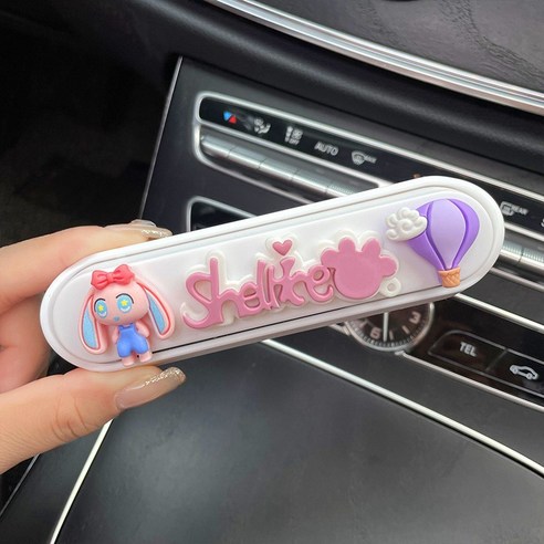 자동차 임시 주차 번호판 귀엽다, 1 건, 긴귀토끼3액세서리-화이트 스톱카