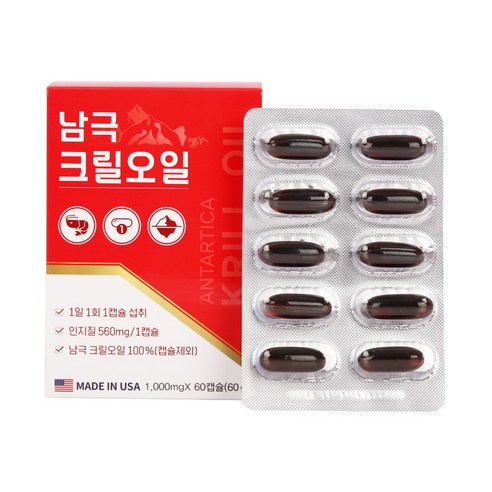 남극크릴오일 (1000mg x 60캡슐) [원산지:상세설명에 표시], 1개, 60정