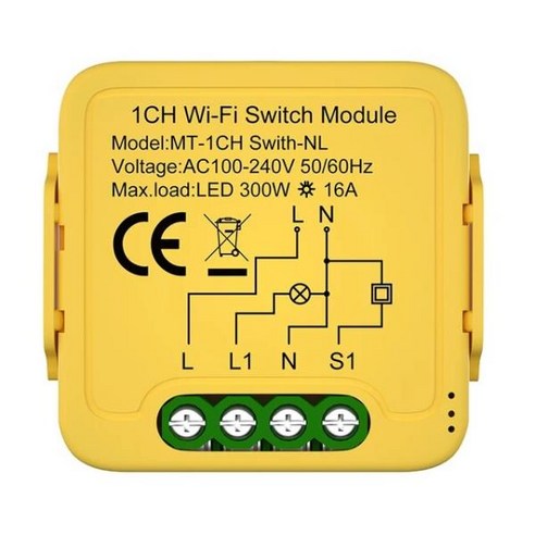 Matter WiFi 스마트 스위치 홈 자동화 릴레이 모듈 홈킷 시리 스마트싱스 알렉사 구글 투야 라이프와 작동 16A, Wifi-1gang, 1개